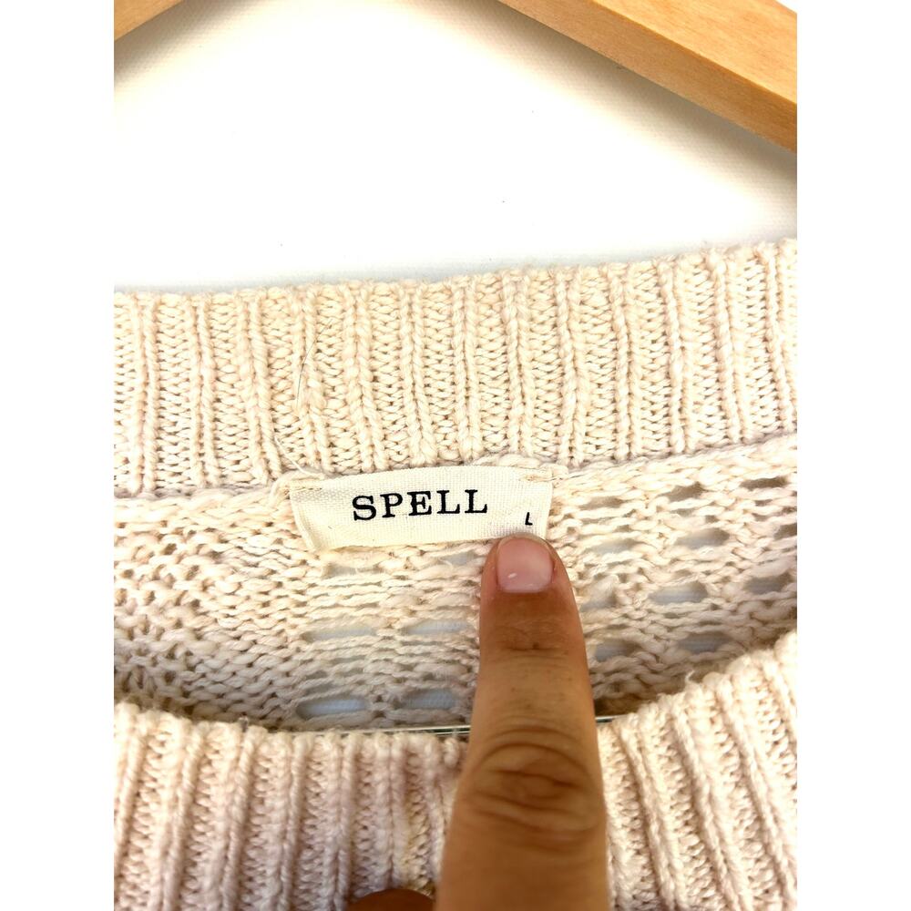 Spell and The Gypsy Collective Road To Paradise Knit Jumper Sweater Wheat Large - Picture 3 of 7
